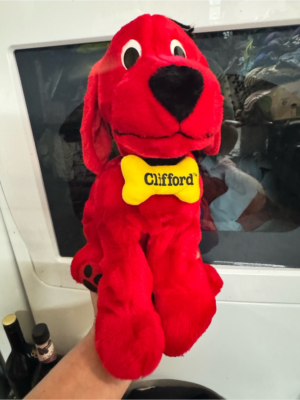 Plush Dog Toy - Red with Yellow Bone